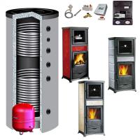 LaNordica Kaminofen wasserführend Termorossella Forno 13,5 kW 3 Farben +Pufferspeicher